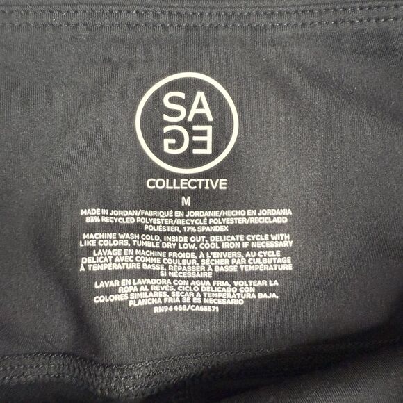 Sage Collective Leggings Women Medium Black Stirrup High Rise Gym Athleisure NWT - Picture 5 of 11